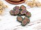 *10* 15x10mm Metallic Volcano Washed Matte Blended Mossy Beige Hamsa Hand Beads